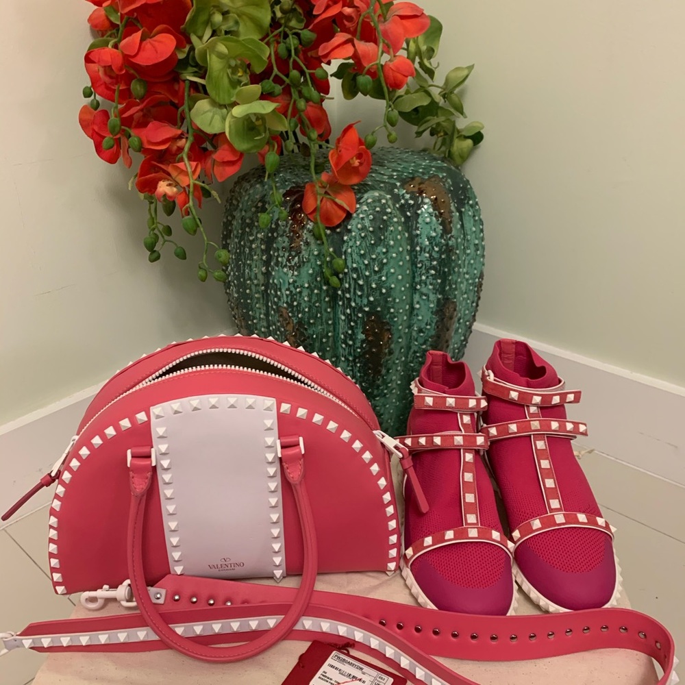 Valentino rockstud sneakers, pink 38, brand new
